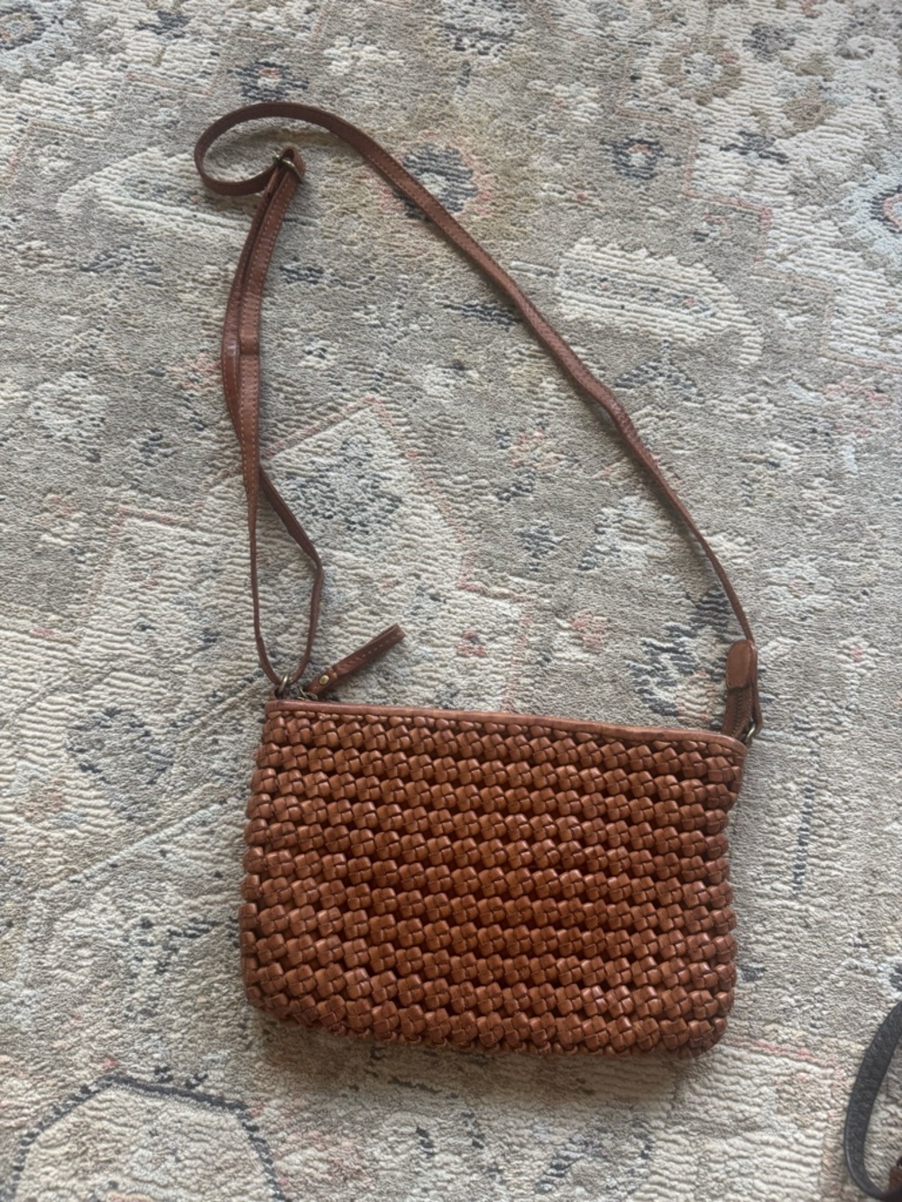Woven Crossbody Bag in Brown